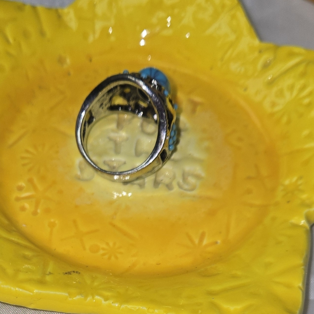 Turquoise Stone Statement Ring - image 4